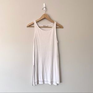 Stradivarius | extra long high-low white tank top, S